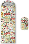 Kids Sleeping Bag for Boys GirlsRocket Moon Print-Lightweight Warm Portable Outdoor Indoor-Waterproof Cold Weather Resistant Sleeping Bag for Camping Hiking