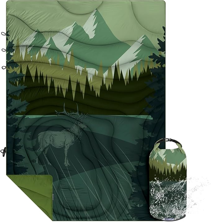 Outdoor Puffy Camping Blanket Lightweight Windproof Warm Stadium Blanket Packable Travel Camping Quilt for Cold Weather Hiking Backpacking Sleeping Hammock Adventure 78x 56