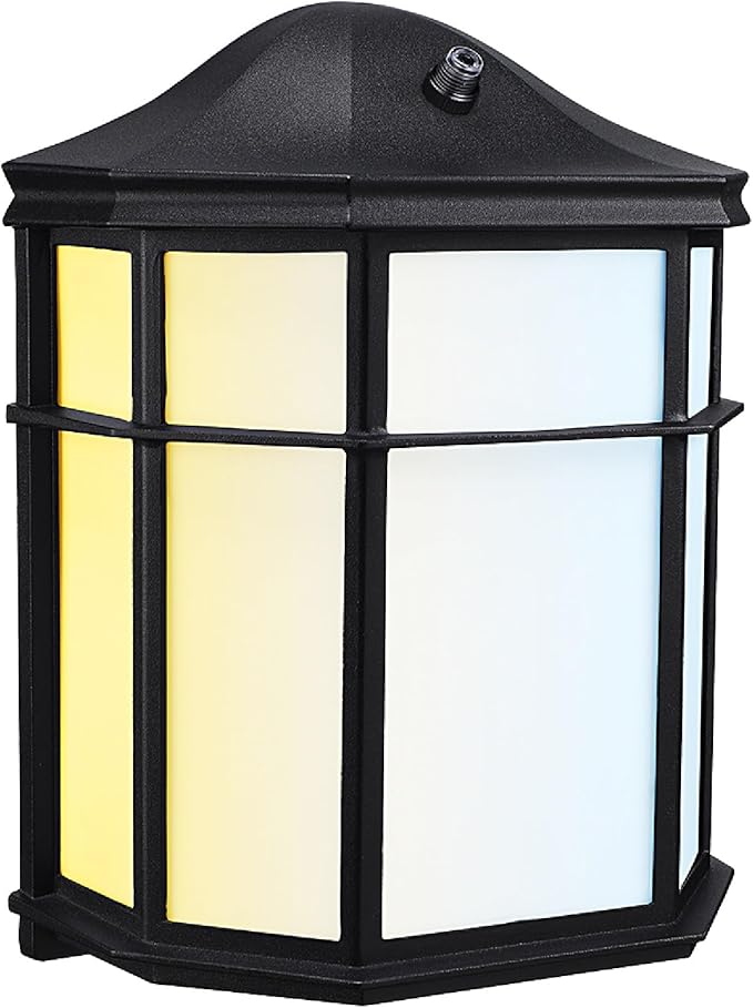 LEONLITE 3CCT Dusk to Dawn Outdoor Wall Light LED Wall Sconce 15W(100W Eqv.) Exterior Light Fixture Wall Mount Frosted Wall Lantern for Porch Patio 1000lm Aluminum Waterproof
