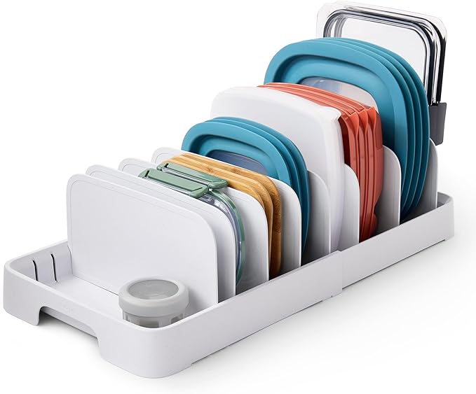 YouCopia StoraLid Expandable Food Container Lid Organizer with Tall Dividers 40 Lid Premium Edition