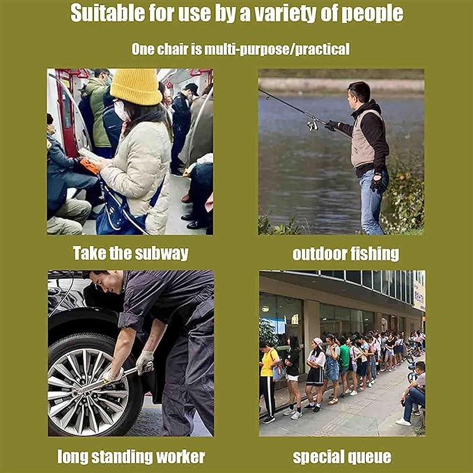 Wearable Leg Invisible Chair Portable Leg Ergonomics Lightweight Seat Lightweight Exoskeleton Outdoor Seat 5 Levels of Height Adjustable Withstands 150kg