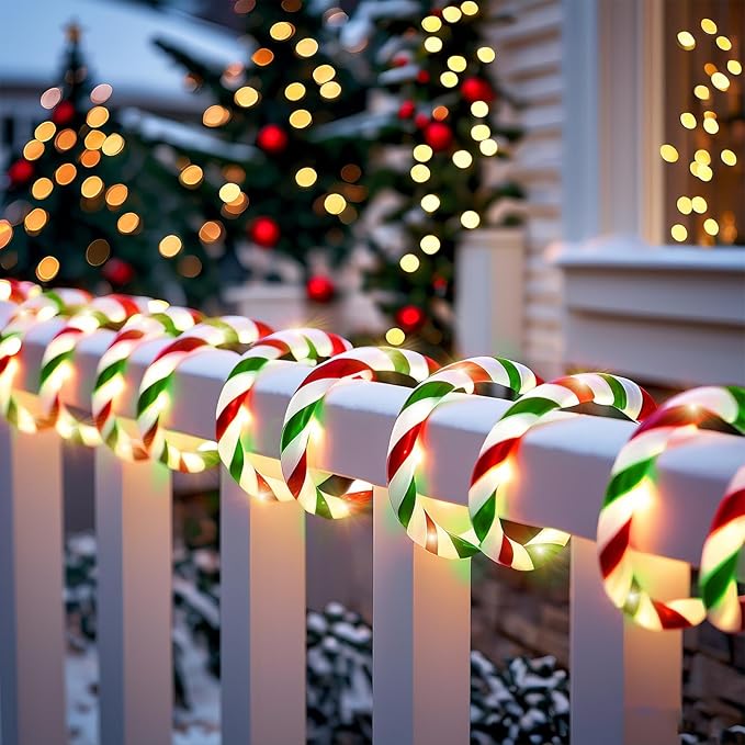 Vigdur Christmas Candy Cane Lights - 18FT LED Candy Cane Rope Lights Outdoor Waterproof Decorative Christmas Lights for Holiday Party Home Patio Indoor Xmas Decorations(216 LEDs)