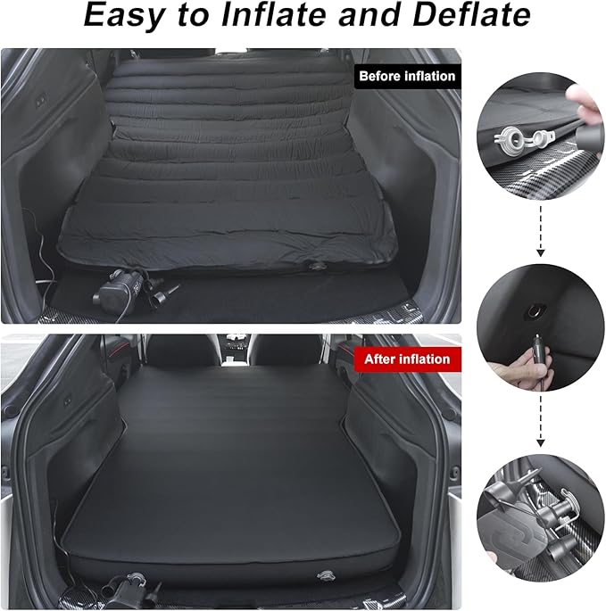 Air Mattress for Model Y and Juniper Rear Trunk Inflatable Bed for Model Y Juniper Inflatable Camping Mattress with OEM Style External Air Pump (2020-2025.03+)