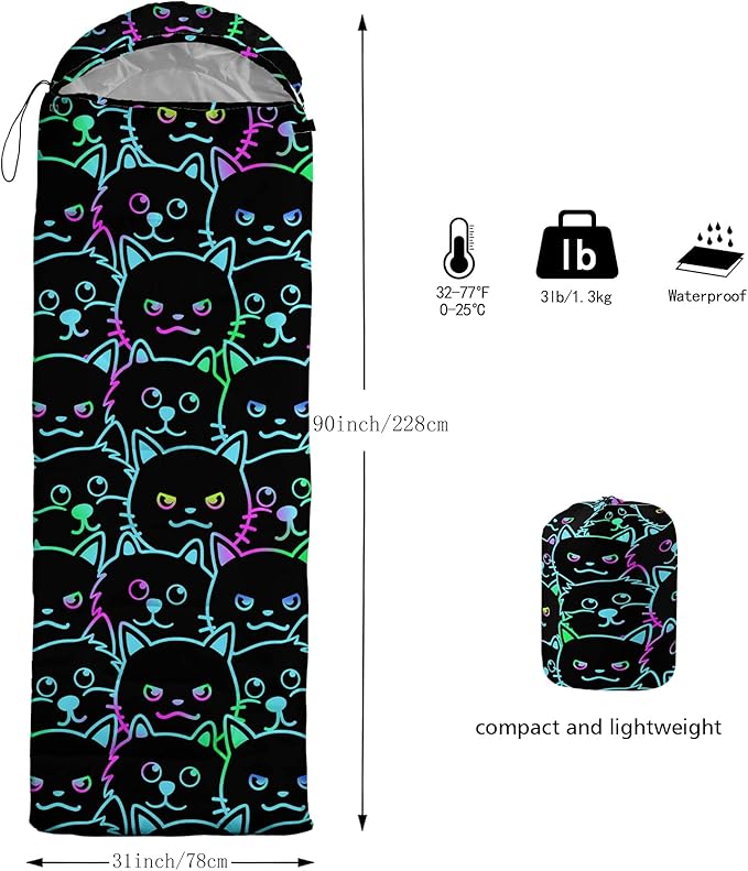 BailiPromise Camping Sleeping Bags3 Season Warm &amp Cool WeatherLightweightWaterproof Sleeping Bags for Adults &amp KidsTravelingand OutdoorsCamping Gear Equipment