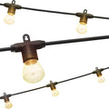Enbrighten LED Bistro Outdoor String Lights 48ft 24 Shatter Resistant Lifetime Bulbs 2200K Warm White Weather Resistant Indoor/Outdoor Commercial Grade Perfect for Backyard Porch Patio 38357