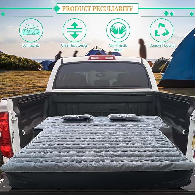 10In Ultra Thick Blow Up Air Mattress Camping Bed with Pump Compatible with Jeep JK JKU JL JLU Unlimited 4Door Toyota 4runner Ford Bronco 2022-2024 Subaru Forester 1998-2024