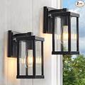 Black Outdoor Wall Lights 11”H Classic Exterior Lighting Fixtures Waterproof Outside Wall Sconce for Garage Porch Patio2 Pack