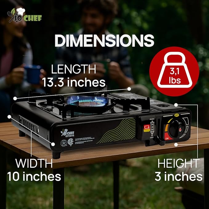 JoChef Butane Camping Stove - 9500 BTU Portable Gas Stove