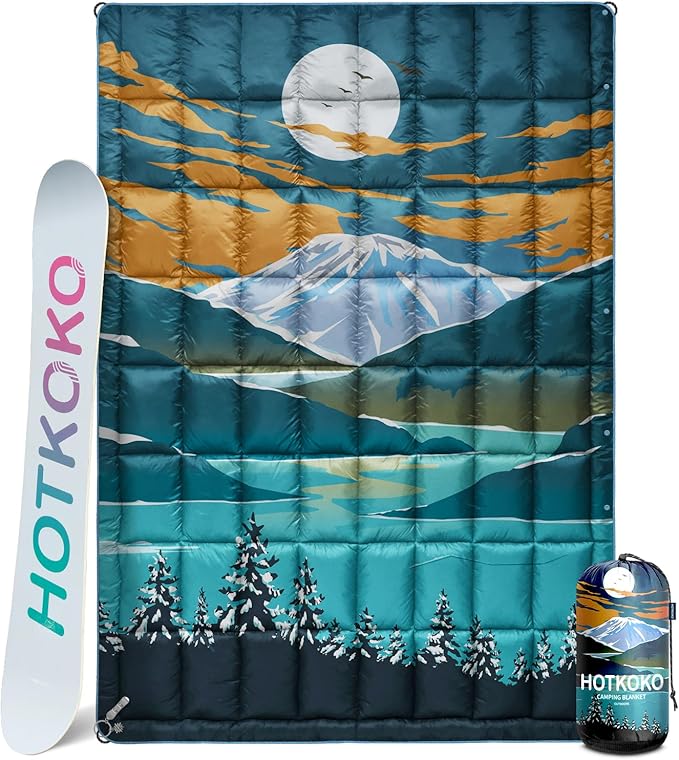 Down Camping BlanketWarm Puffy Lightweight Down Camp Blanket Outdoor Travel Quilt for SleepStadium Hiking 700 Fill Power Water Resistant
