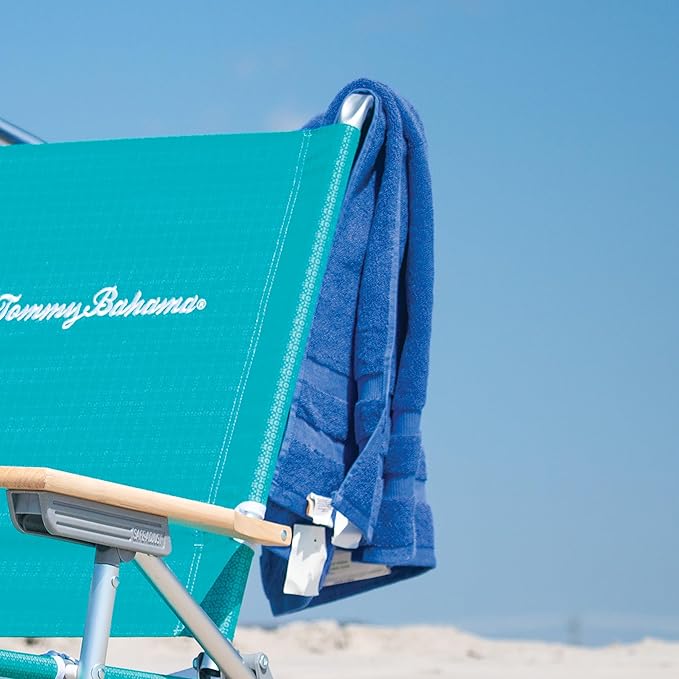 Tommy Bahama 5-Position Lay Flat Cup Holder and Towel Bar Beach Chair