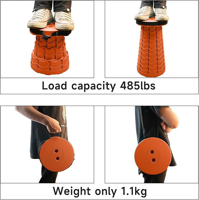 Portable &amp Lightweight Foldable Camping Chair for Adults Heavy Duty Folding Stool with Adjustable Shoulder Strap Perfect for Picnic Beach Backyard and Sporting Events Max Weight 400lbs