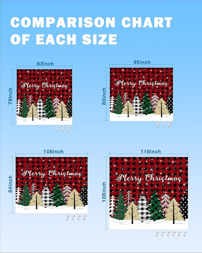 Beach Blanket Waterproof Sandproof Christmas Tree Red Black Buffalo Plaid Quick Drying Beach Mat with 4 Stakes Winter Snowflake Seamless Lightweight Picnic Blanket for Travel Camping 83x79