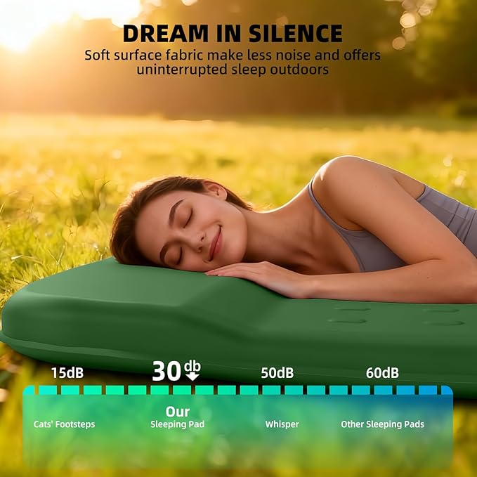 KASIMO Memory Sleeping Pad for Camping 3 Compact Ultra-Thick Foam Sleeping Mats with Pillow 9.5 R-Value Insulated Camping Mattress Pad or Car Travel Backpacking TentHome