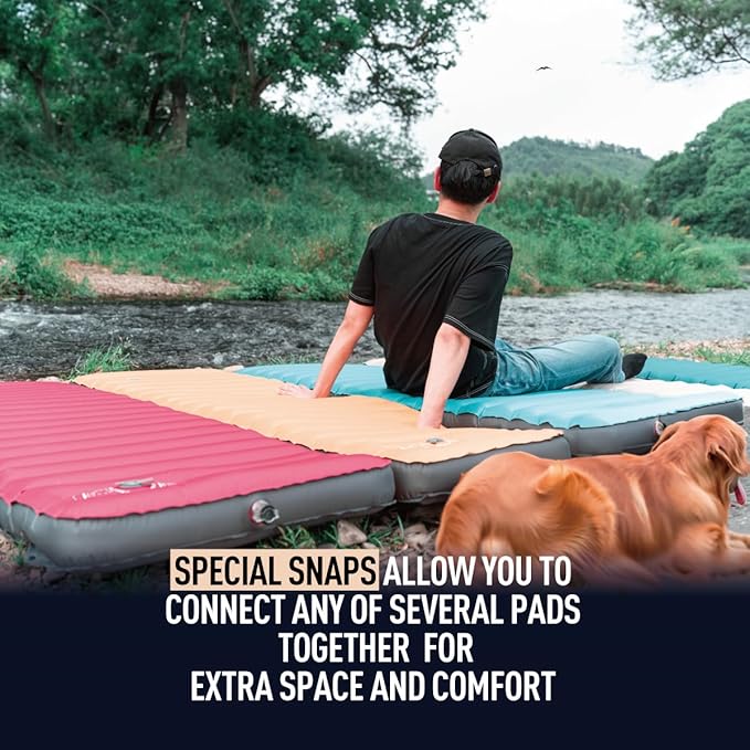 ZOOOBELIVES 3D Wrapping Inflatable Camping Sleeping Pad with Built-in Pump Extra Thick and Wide Ultimate Comfortable Compact Camp Air Mat for Tent Car Traveling and Backpacking - Airlive2000X