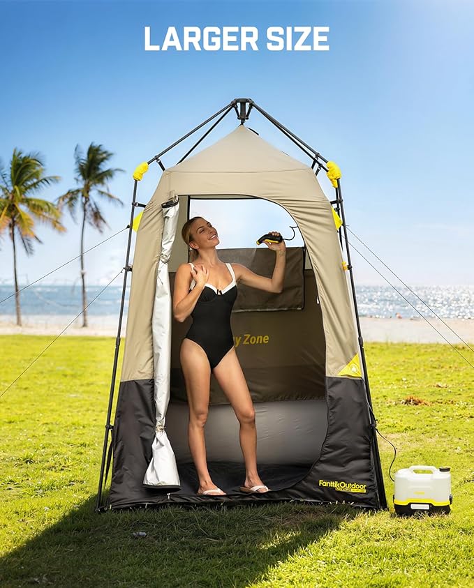 FanttikOutdoor Zeta A1 Pro Shower Tent 1 Rooms Portable Privacy Shelter for Shower &amp Dressing Instant Setup in 60 Seconds with Rainfly &amp Windproof Ideal for Camping &amp Hiking Fishing B