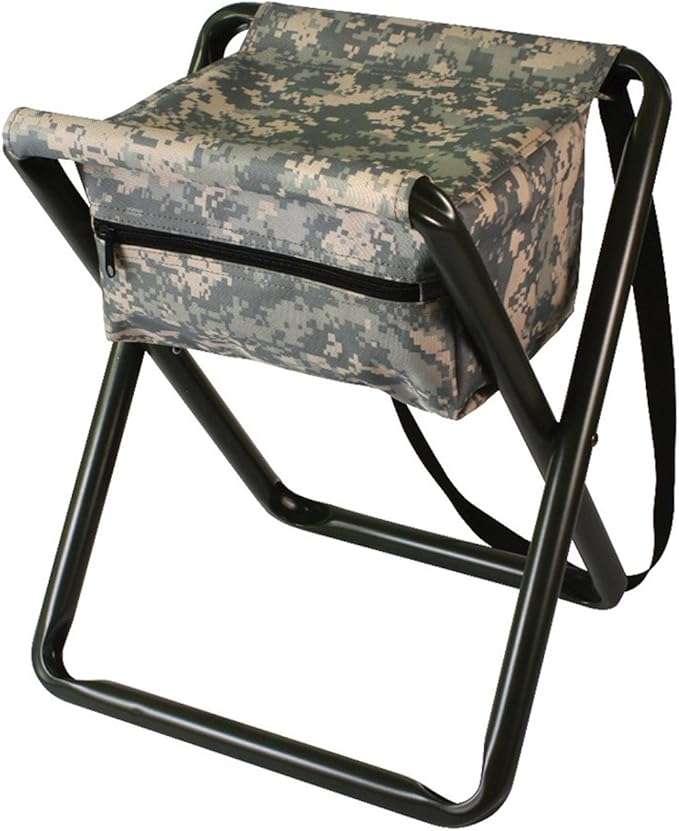 ACU Digital Camouflage Military Deluxe Folding Stool w/Pouch