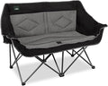 Northroad Folding Loveseat Camping Chair Portable Double Duo Full Padded Garden Chair for 2 Person Sofa w/ 2 Cup HolderWine Glass HolderMesh StorageSupport 500lbs for Picnic Beach Travel