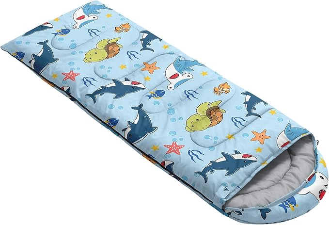 Kids Sleeping Bag for Boys GirlsBasketball Print-Lightweight Warm Portable Outdoor Indoor-Waterproof Cold Weather Resistant Sleeping Bag for Camping Hiking