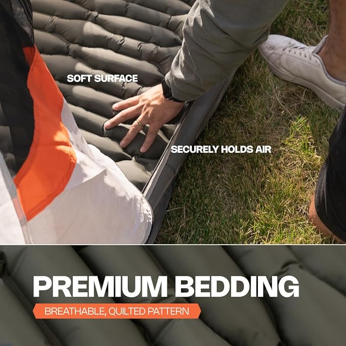ANGORA BRANDS Inflatable Sleeping Pad for Camping &amp Backpacking – Lightweight 2.1” Thick Compact Sleeping Mat 25” Wide Portable Pad for Hiking Travel &amp Outdoor Use