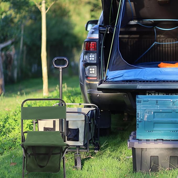 Portable Folding Chair with Storage Bag Lightweight Multi-Function Camping Stool for Fishing Travel Outdoor Leisure 18.11X10.62X8.26In