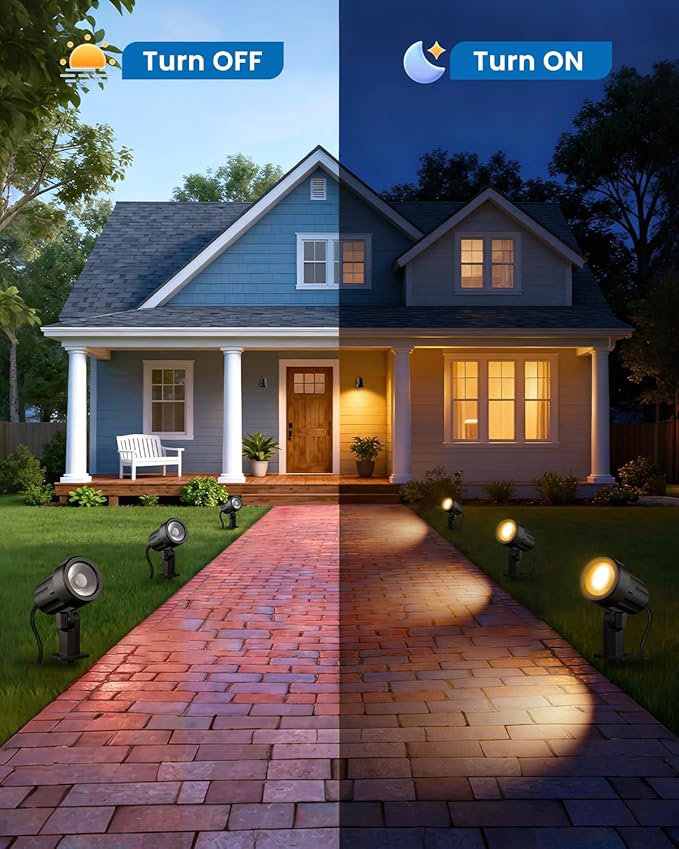 ZZXX 3W Low Voltage Landscape Lighting with Connectors LED Landscape Spotlights Waterproof Low Voltage Landscape Lights 2700K Warm White Spot Lights Outdoor for Tree Garden Yard Pathway 4 Pack