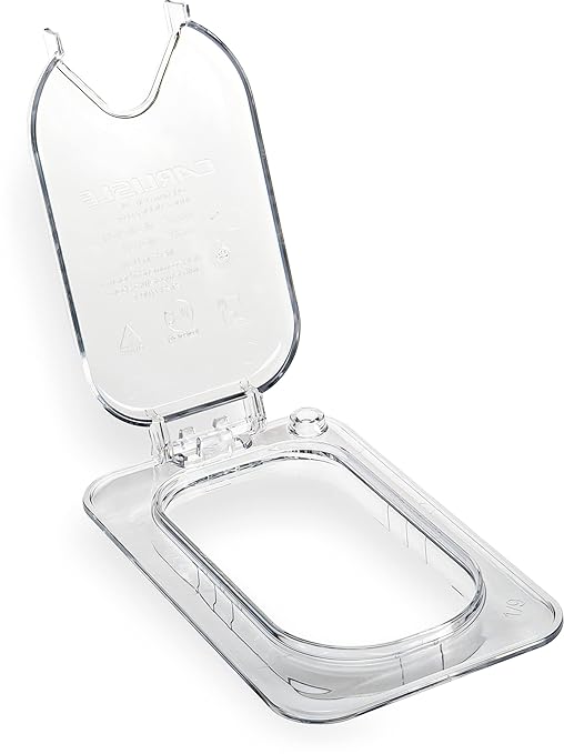 Carlisle FoodService Products StorPlus EZ Access Lid Cover for 1/9 Size Food Pans Single Notched 6.88 x 4.31 6 Count Clear
