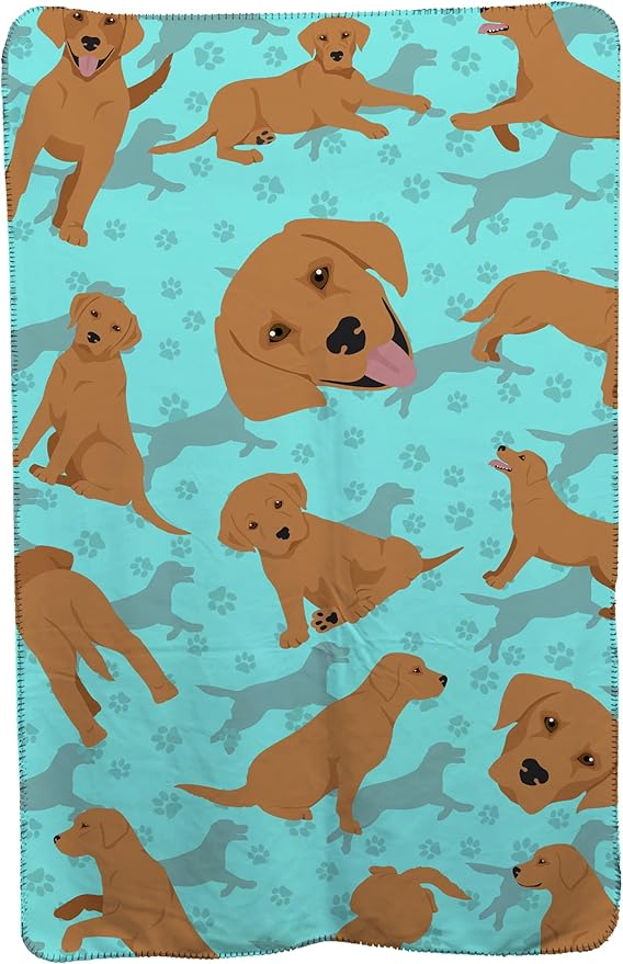 Caroline's Treasures MLM1009TBLT Red Fox Labrador Retriever Soft Travel Blanket with Bag Airplane Blanket Indoor Outdoor Camping Blanket for Traveling Picnics Beach Trips Concerts