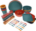 Food-grade Straw Cutlery Dinnerware for Patio Outdoor Plates Camping Dishes Compact Storage Box for Outdoor Meals