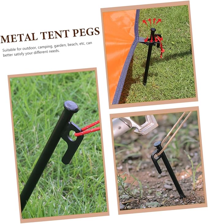 10Pcs Heavy Duty Tent Pegs with Storage Bag Durable Ground Nails for Outdoor Camping Garden and Beach Use Secure Your Tent from Wind and Movement