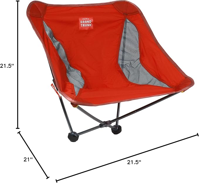 GRAND TRUNK Alite Monarch Chair | Ultra-Lightweight Portable Rocking Camping Chair 1.3 lbs Aluminum Frame Compact Folding Backpacking Chair for Hiking &amp Beach | Clay Red