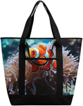 Insulated Shopping BagLarge Reusable Cooler Bags Clown Fish Printed Foldable Shopping BagTravel Waterproof Shoulder Bag