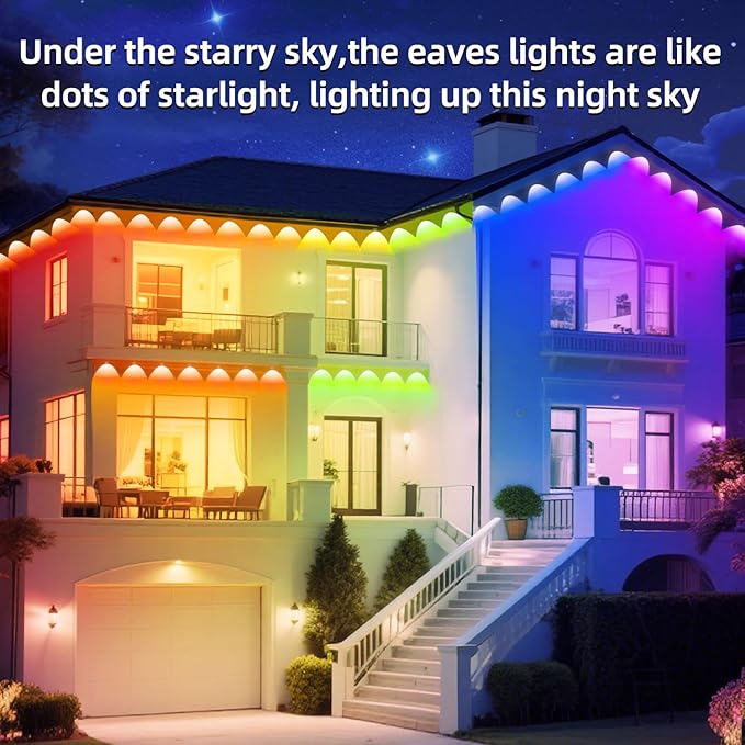300FT Permanent Outdoor Lights IP67 Waterproof LED Lights App/Remote Control Outside Light Permanent Christmas Lights for House Christmas Party Festival Decoration (2 Rolls 150 FT)