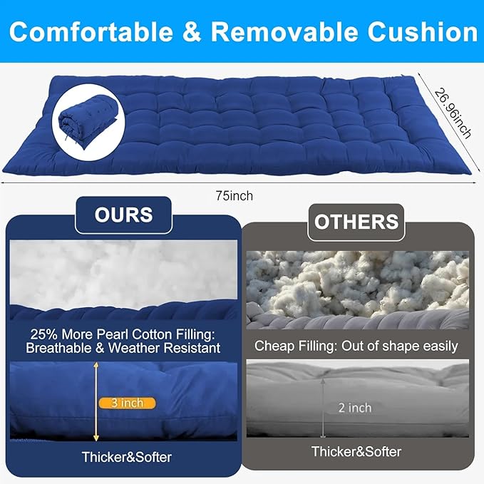Sleeping Pad for Camping 75”x27” Lightweight Roll Up Mattress for Adults 3lb Portable Camping Mat Indoor Outdoor Use for Guest Bed Floor Hiking Picnic