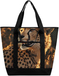 Insulated Shopping BagLarge Reusable Cooler Bags Cheetah Printed Foldable Shopping BagTravel Waterproof Shoulder Bag