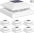 Solar Post Cap Lights Outdoor 6pack White Waterproof Solar Powered Deck Fence Post Lights Fit 4x4 Wood/Vinyl Posts Bright Warm White Solar Post Lights Decorate Deck Patio Porch Fence