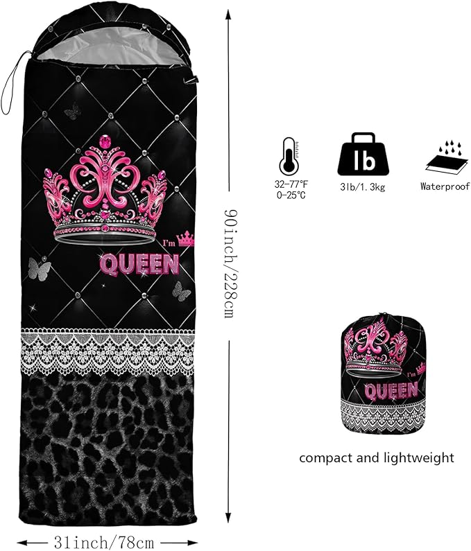 QOOMO Camping Sleeping Bags3 Season Warm &amp Cool WeatherLightweightWaterproof Sleeping Bags for Adults &amp KidsTravelingand OutdoorsCamping Gear Equipment