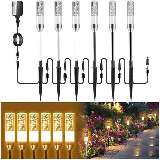 B-right Warm White 3PCS Extension Lights for Path Lights Extendable Waterproof 0.8W 95 Lumens per Light 2700K (No Adapter)