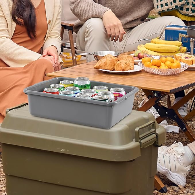 Farmoon 5 Pack Food Service Bus Tub 8 L Small commercial wash tote Grey restaurant dish pan