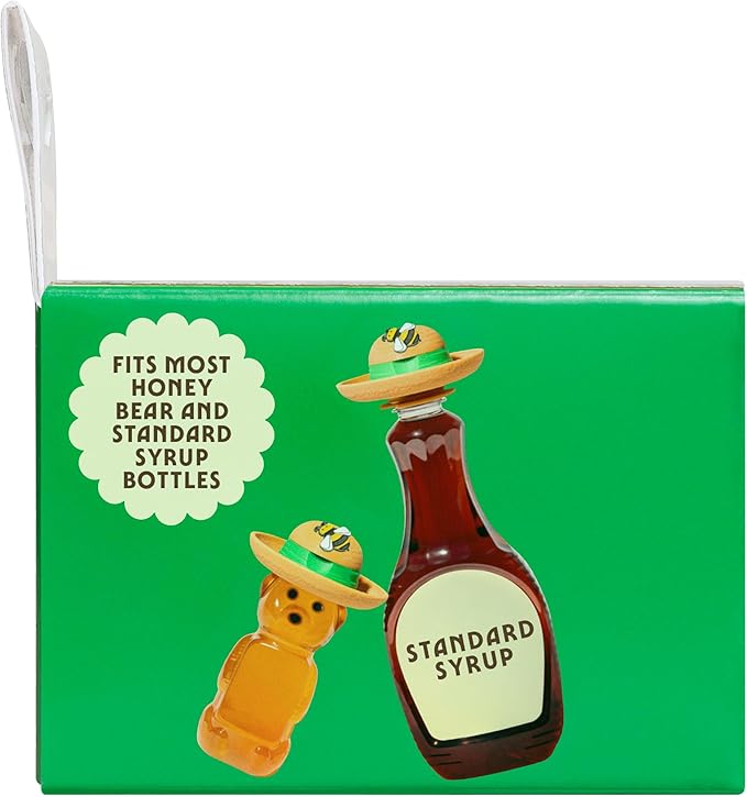 The Gardener Patented Drip-Catching Lid Replacement for Honey Bear Bottles &amp Table Syrup Bottles/No Mess Kitchen Gadget/Honey &amp Table Syrup Bottle Topper/Made in USA