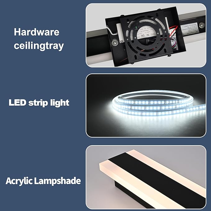 TODOLUZ 2 Pack Modern LED Wall Sconce 40in Long Outdoor Wall Light Black Long Linear Wall Mount Lighting Outside Exterior Lights for Garage Patio 5 Color