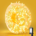 165 FT 500 LED Christmas Lights Outdoor Indoor Plug in Warm White String Lights for Outside Waterproof Connectable Clear Wire Twinkle Light for Christmas Tree Bedroom Classroom Party Decor