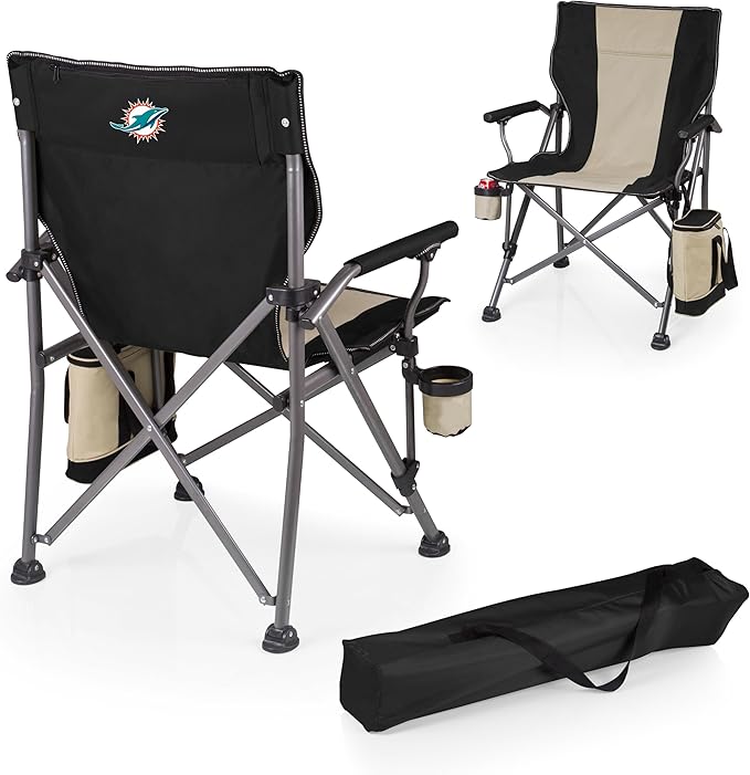 Picnic TIME NFL Unisex-Adult NFL Outlander Folding Camping Chair with Cooler Heavy Duty Beach Chair