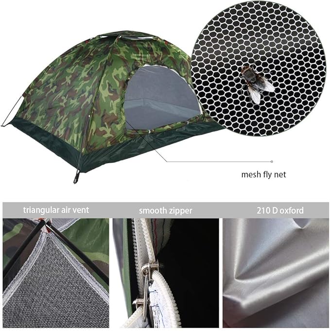 Outdoor Tent 2 Persons 40 Tent Portable Tent for Camping Hiking and Spare Parts