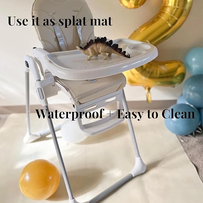 Uniklook Vegan Leather Mat Multipurpose Playmat Kids Infant Picnic Blanket - Waterproof Baby Splat mat for High Chair Sand Proof Beach Blanket Indoor Outdoor (Sage+Dawn Blue)