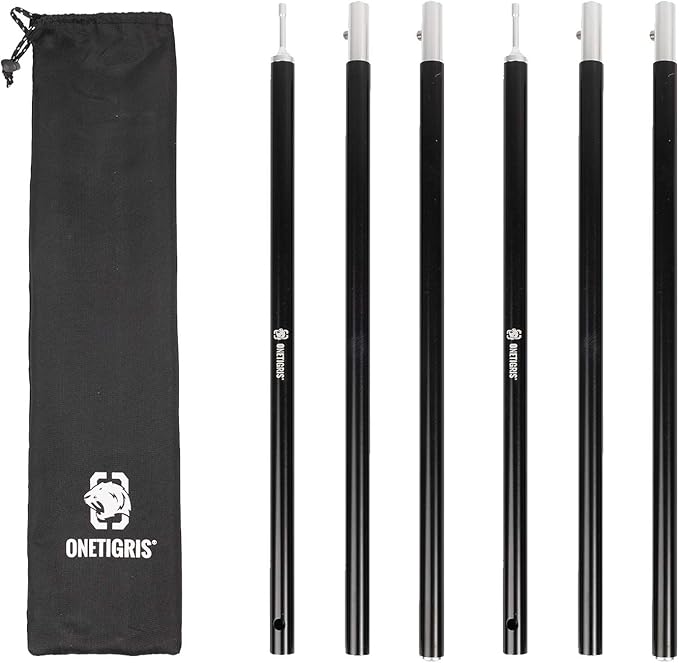 OneTigris Lightweight Tent Poles 2pc/Set 7075 Aluminum Alloy Adjustable &amp Extendable
