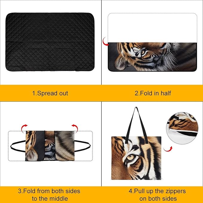 Zipper Tiger Style Picnic Mat Suitable for Travel Camping Park Or Home Use