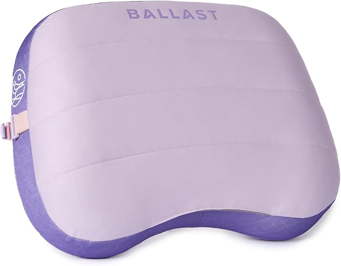 Ballast Beach Pillow – Comfy Durable &amp Compact Stays Put on Windy Beaches with Patented Sand Pouch Inflatable Pillow for Beaches Pools Camping Festivals and Travel (Starlight Purple)