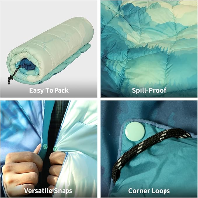 Camping Blanket Puffy Blankets Lightweight Windproof Resistant for OutdoorsHiking BackpackingCarPicnicStadium