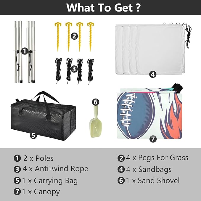 Rugby Pattern (48) Camping Sun Shelter Beach Tent Portable Beach Sun Shade Outdoor Canopy for Camping Trips Fishing Picnic