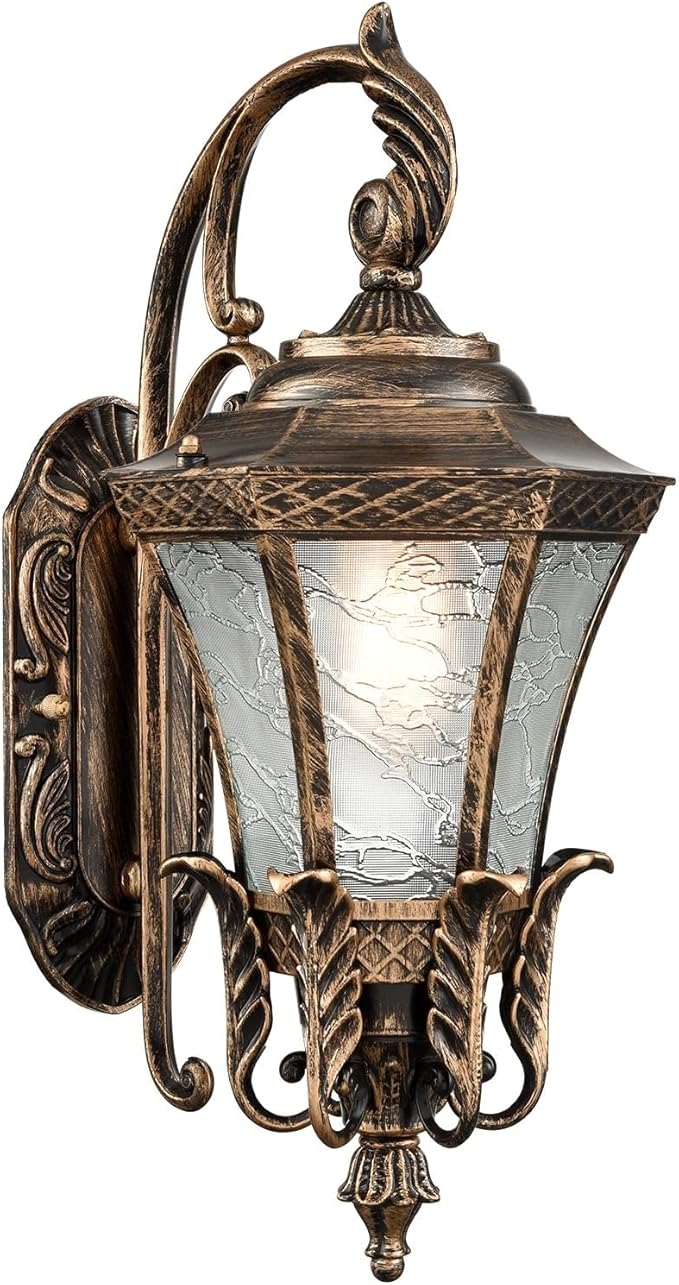 Black and Gold Sconces Wall Lighting 20.87 H Exterior Wall Light Fixture Waterproof Aluminium with Glass Outdoor Lanterns for Front Porch Patio Garage Hallway